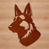 German Shepherd Dog Head SVG Clip Art A German Shepherd's head is depicted in this vector image.
