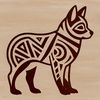 Ornate Shiba Inu Vector Clip Art A standing shiba inu dog with ornate details, suitable for vector design.
