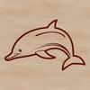 Wild Sea Mammal Line Art Design A simple line drawing of a dolphin, a wild sea creature, suitable for vector art and design.