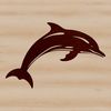 Dolphin Ocean Graphic A sleek dolphin swimming in the ocean, depicted as a vector graphic.