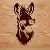 A colorful illustration of a donkey wearing sunglasses, suitable for various digital applications.
