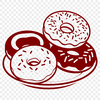 Sprinkles on Top SVG Design A detailed illustration of a round donut with sprinkles on top.