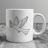Stylized Bird Illustration SVG A stylized illustration of a white dove in flight, suitable for vector design and commercial or personal use.