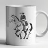 A Rugged Cowboy Illustration A stylized illustration of a rugged cowboy riding a horse.