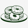 Baked Good Icon SVG File A round, baked good with a hole in the center, typically topped with sweet glaze or frosting.