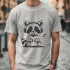 Cute Raccoon Wearing Headphones SVG Clip Art A stylized illustration of a raccoon wearing headphones, suitable for vector design projects.