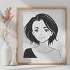 Simple Female Silhouette Illustration A simple outline illustration of a woman.