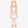 Vector Girl Character Clip Art A young girl character designed as vector art, suitable for cutting machines like Cricut.