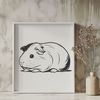 Whimsical Rodent Vector Art A small furry rodent with large eyes, commonly kept as a pet.
