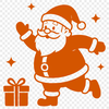 A digital illustration of Santa Claus in silhouette, suitable for cutting machines.