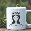 A royalty-themed princess character designed as vector art, suitable for cutting machines like Cricut.