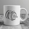 Beautiful Vector Art of a Motor An illustration of a modern electric motor, created as vector art for various design applications.