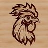 Chicken Silhouette Vector Art A farm animal illustration featuring the head and body of a chicken.