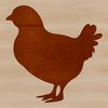 White Background Silhouette Chick A simple outline illustration of a single chicken against a white background.