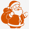 An SVG silhouette of Santa Claus, ideal for various creative applications.
