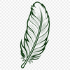 A stylized clip art design featuring a single feather, suitable for commercial and personal projects.