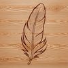 An SVG icon representation of a bird's feather with clean lines and sharp edges.