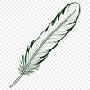Simple Feather Design A stylized illustration of a feather made up of simple shapes, suitable for digital design and cutting projects.