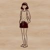 A young female character designed as a vector graphic in SVG format.
