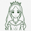 A detailed illustration of a young female princess in a regal setting.
