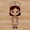 Female Nurse SVG Icon A female professional in a nurse's uniform, designed as vector art for various applications.