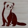 Whimsical Ferret Silhouette for Personal Projects An illustration of a ferret in a detailed vector format for commercial or personal use.