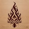 Decorative vector art featuring a design of intense fire and flames.