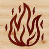 A stylized illustration of a flame shape with dynamic elements, suitable for vector design and cutting machines.