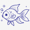 Digital Goldfish Artwork A colorful illustration of a goldfish in a bowl, suitable for digital design and vector graphics.