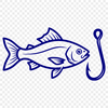 SVG vector art of a fish hook for DIY cutting machine projects