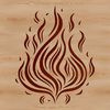 Beautiful Flame Clip Art SVG A high-resolution vector illustration of a flame with dynamic shapes and abstract lines.