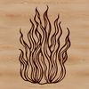 Flames depicted as a digital clip art shape with clean lines.