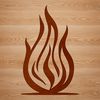 Flickering Embers Icon A simple line drawing of flames with smooth, rounded edges.