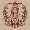 Intricate Immaculate Heart Illustration An illustration of a floral Immaculate Heart with intricate details.
