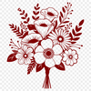 Colorful Flower Arrangement Art A hand-drawn illustration of a vibrant bouquet of flowers in various colors and shapes.