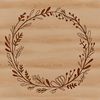 A floral wreath designed as a vector graphic, suitable for cutting with a Cricut machine or laser cutter.