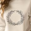 Vector floral wreath design for digital crafting and cutting machines.