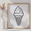 Dessert Art Design Element Vector design for a dessert-themed graphic featuring a single serving of ice cream in a cone.