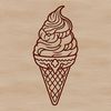 Beautiful Hand-Drawn Ice Cream Art Vector graphic of a single serving of creamy dessert, perfect for design projects.
