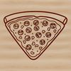 A high-resolution illustration of a pizza in vector format.