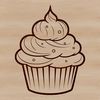 Simple Treat Illustration A round, layered cake with frosting on top, depicted in a simple vector design.
