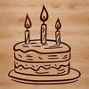 Vibrant Cake Design Colorful birthday cake design with candles and decorations, perfect for digital use in crafting projects.