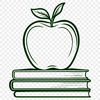 Simple Educational Book Illustration An illustration of a classic apple book with a simple design, ideal for educational purposes.