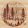 Beautiful Botanical Forest Design A detailed illustration of a forest landscape with trees and foliage, suitable for vector art and commercial or personal use.