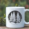 A detailed illustration of a lush forest with various trees and foliage, suitable for vector art and graphic design.
