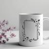 Floral Accent Frame Design A vector graphic illustration of a decorative frame with floral details.