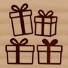 A simple digital illustration of a gift box in vector format.