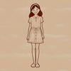 Female silhouette designed as a digital cutout for craft projects or designs.