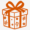 A simple digital illustration of a wrapped gift box with a bow on top.