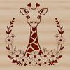 Wild Savannah Mammal in Vector Format A tall mammal with a distinctive coat pattern, roaming in a savannah landscape.